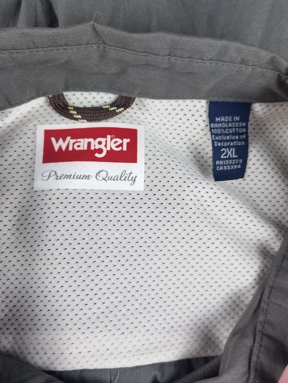 Wrangler Men's Size 2xl Mesh Neck Cool Performance Button Up Shirt New With Tags - Picture 2 of 10